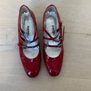 Red Carel Mary Janes